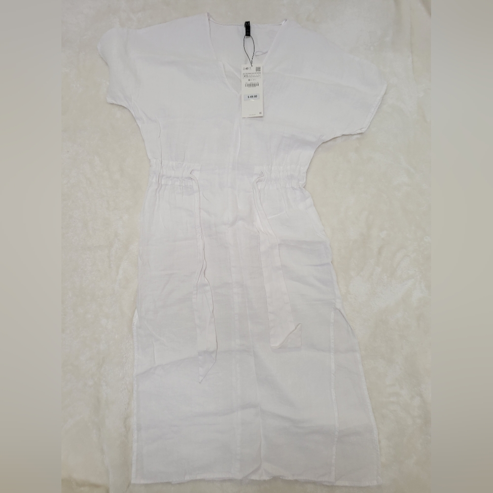 Zara - White Midi Dress - Size XS